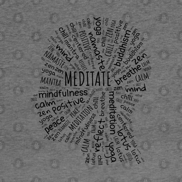 Mindfulness Zen Buddha Meditation Yoga Wordart by orumcartoons